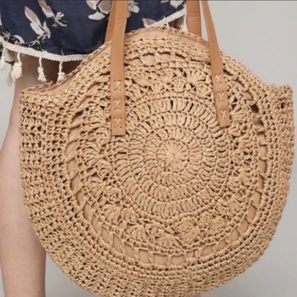 1 Left!✨Handmade Straw Tote Bag Large - Picture 5 of 9